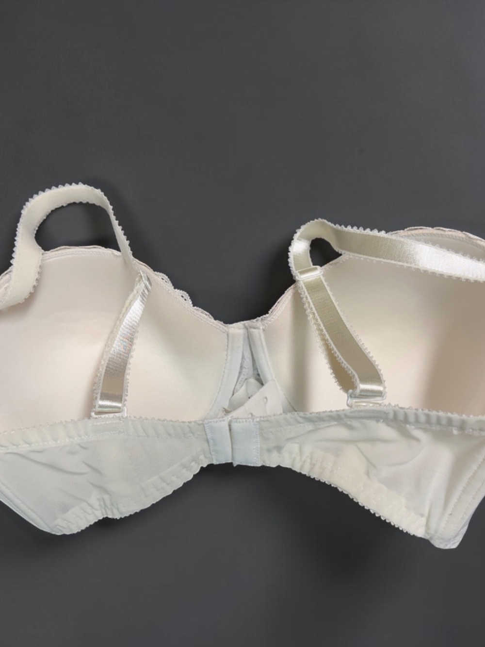 Ivory Lace Underwire Bra 34F Feminine Textured Bra - Picture 7 of 13